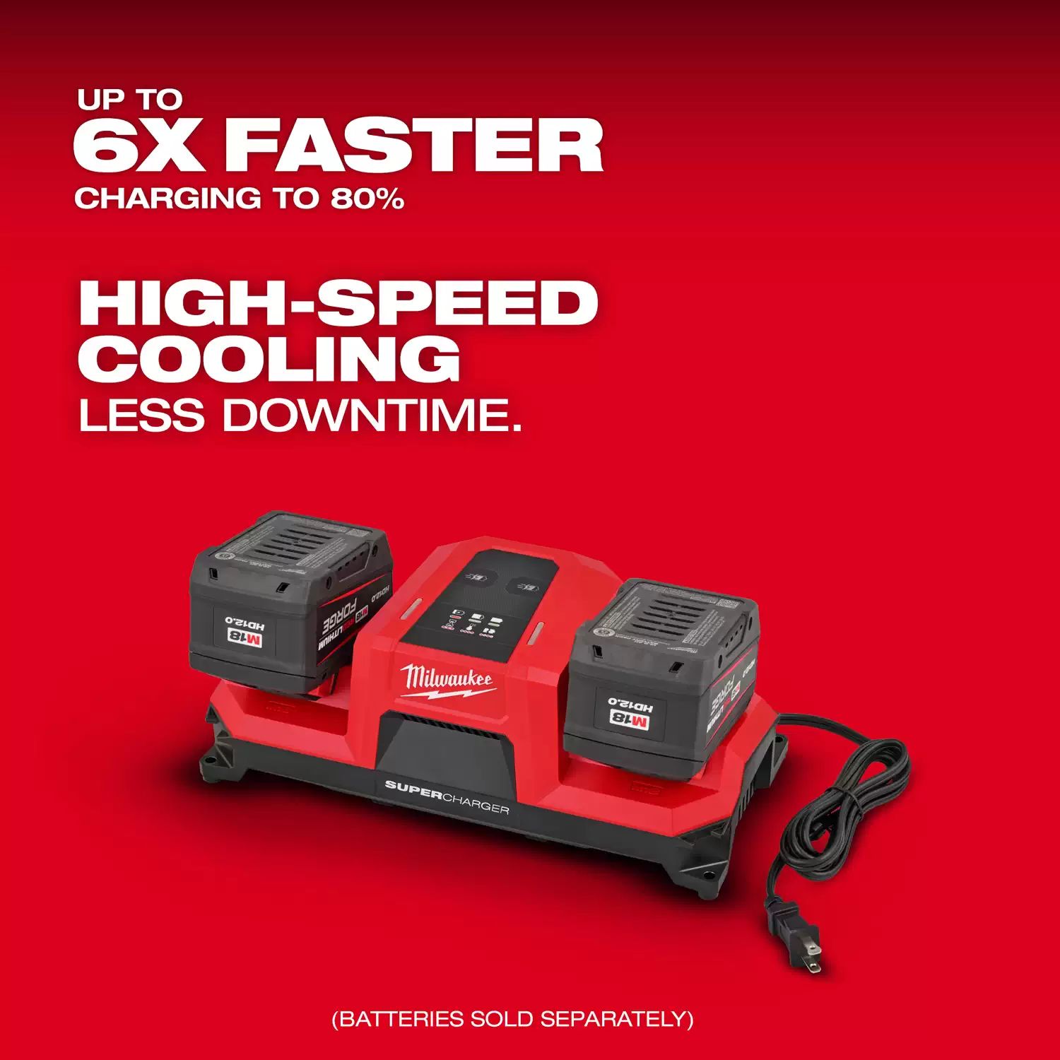 Milwaukee 48-59-1816 M18 Dual Bay Simultaneous Super Charger w/ 4 Point Mounting